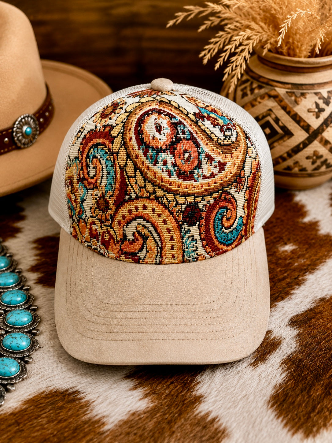 Boho Paisley Trucker Hat