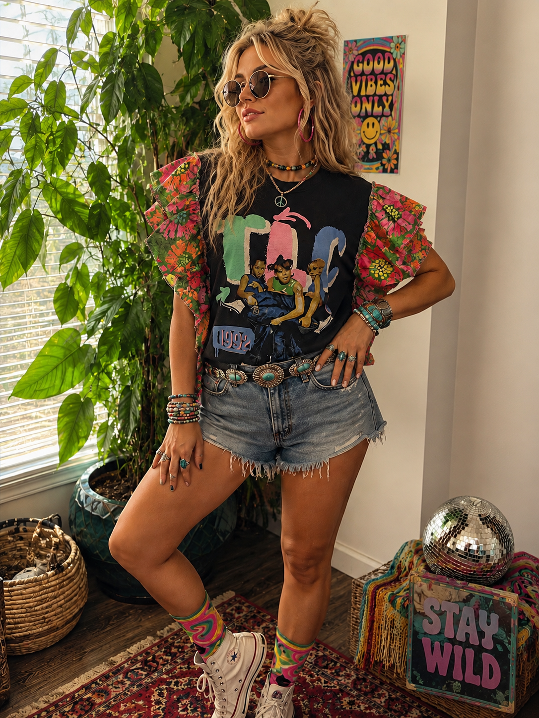 TLC Flutter sleeve T-shirt{small}
