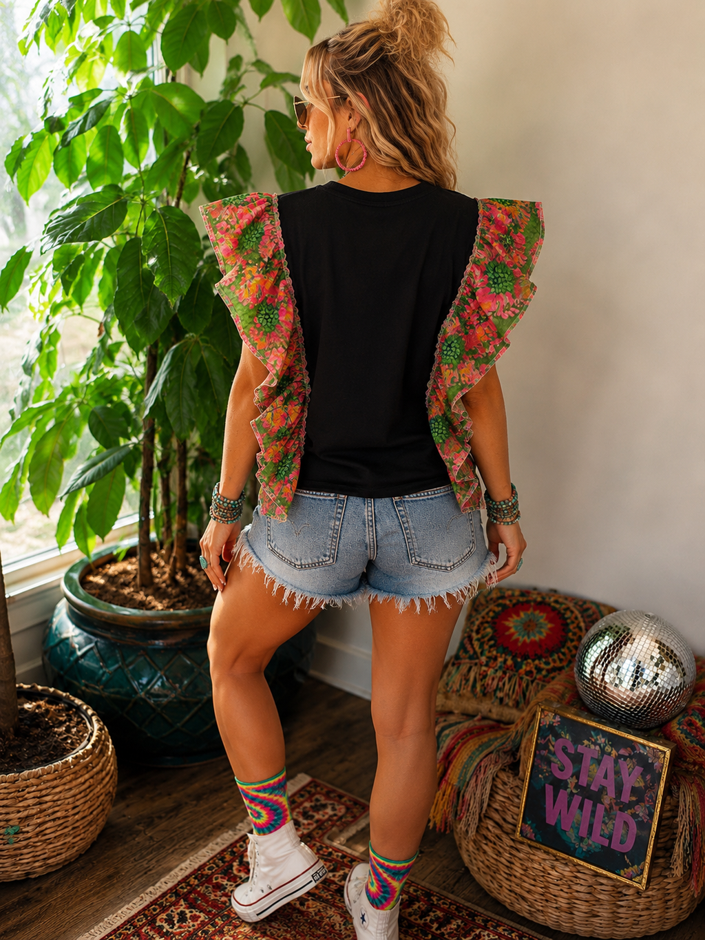 TLC Flutter sleeve T-shirt{small}