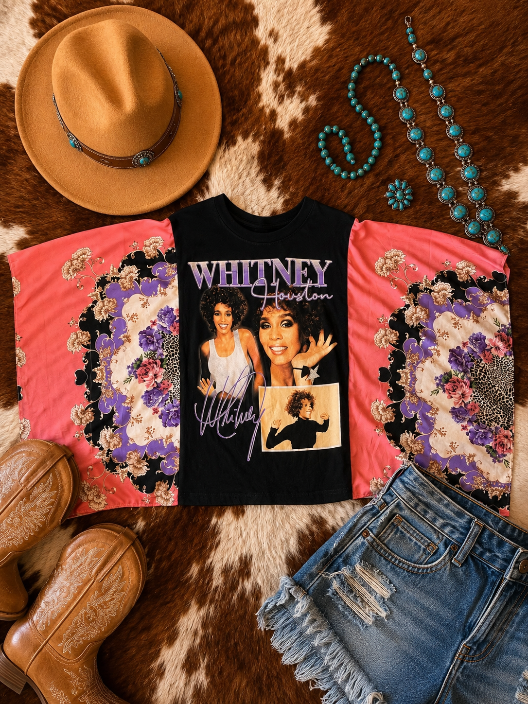 Whitney Houston Reworked Boho Tee