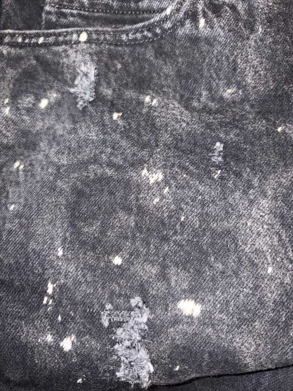 Black Bleached Reworked Denim Shorts {Size 8 Old Navy}