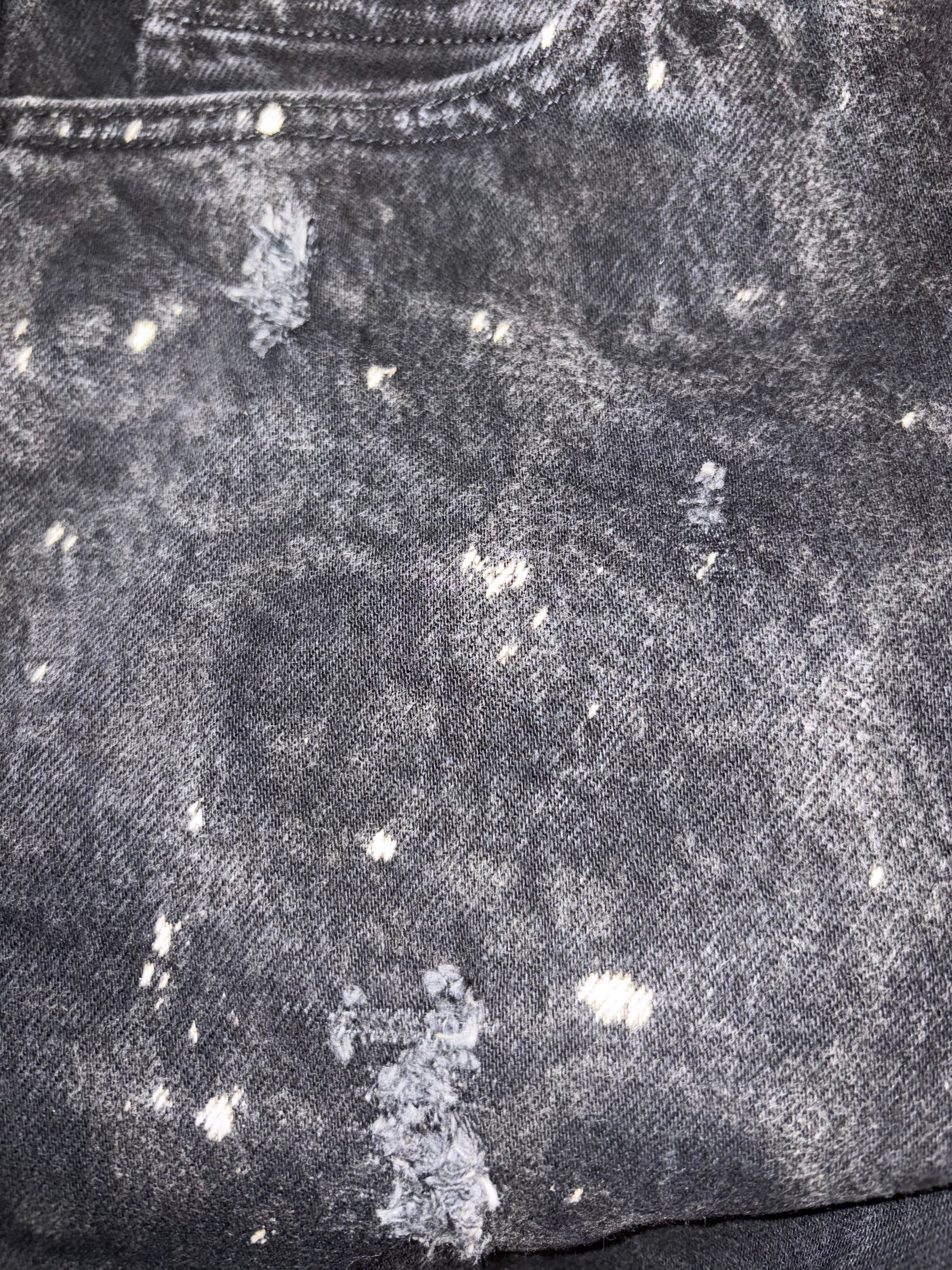 Black Bleached Reworked Denim Shorts {Size 8 Old Navy}