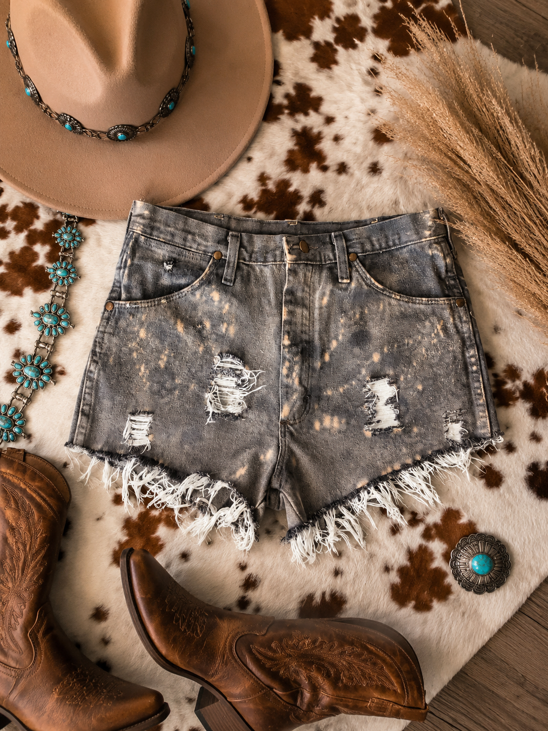Wrangler Reworked Denim Shorts {Size 33}