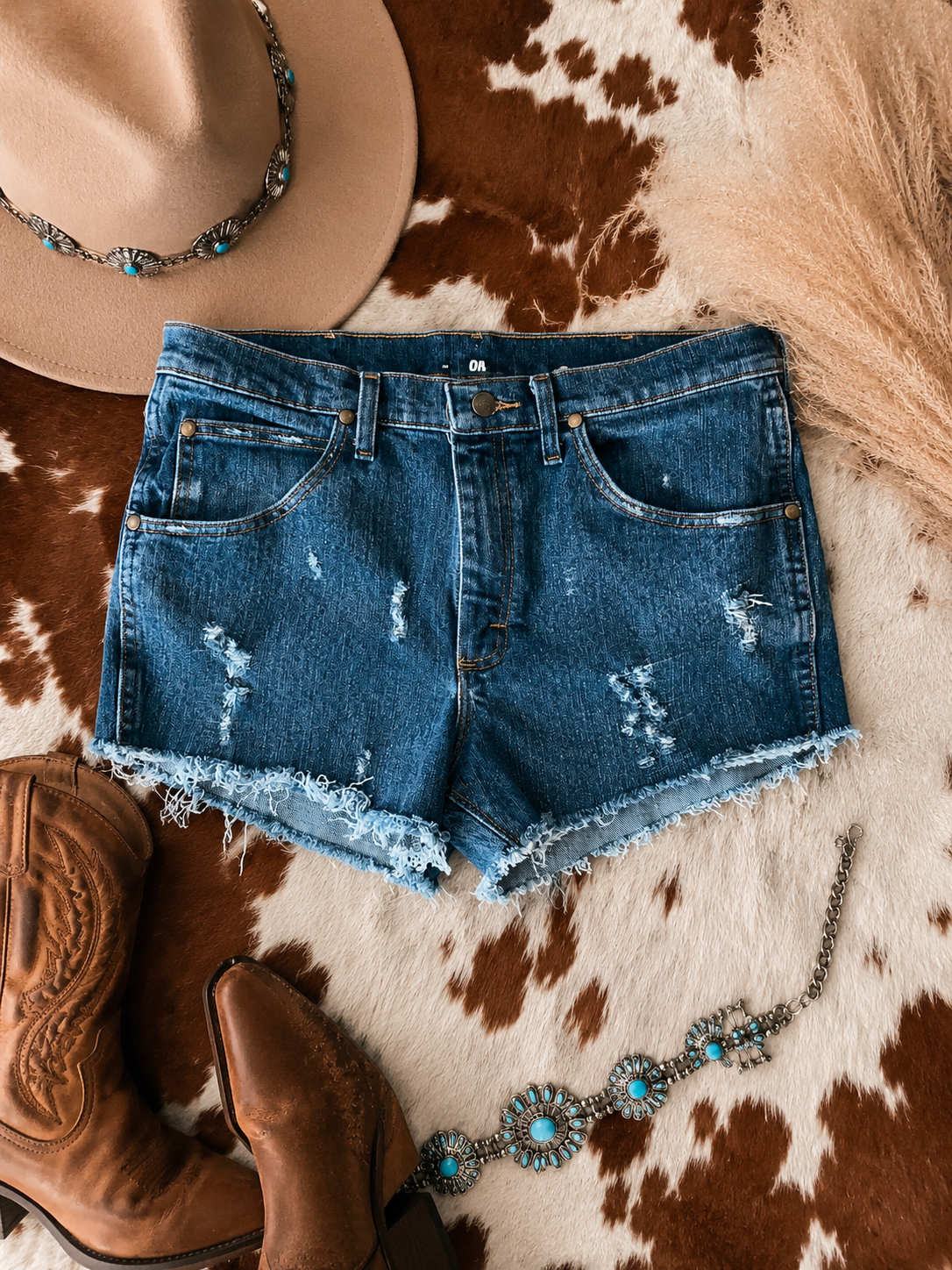 Wrangler Reworked Denim Shorts {33/34 waist}
